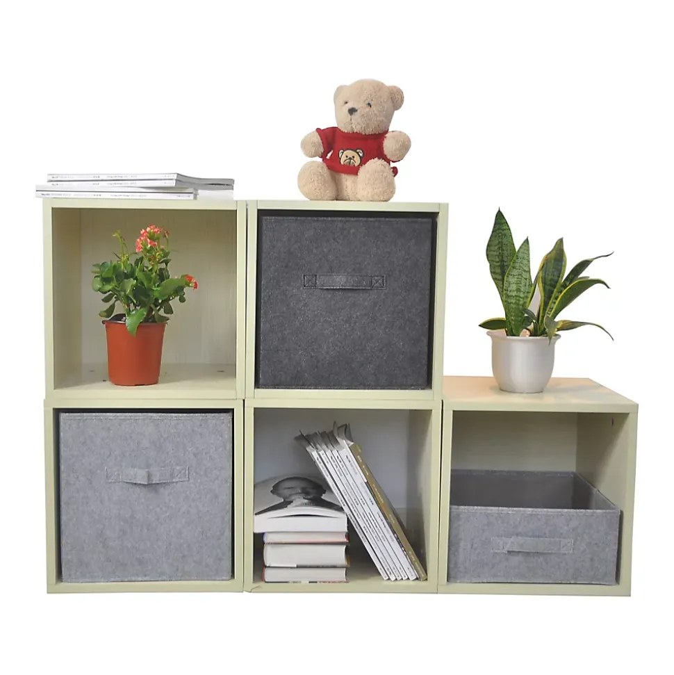 Boîte de rangement rectangulaire en feutrine Mixxit coloris gris