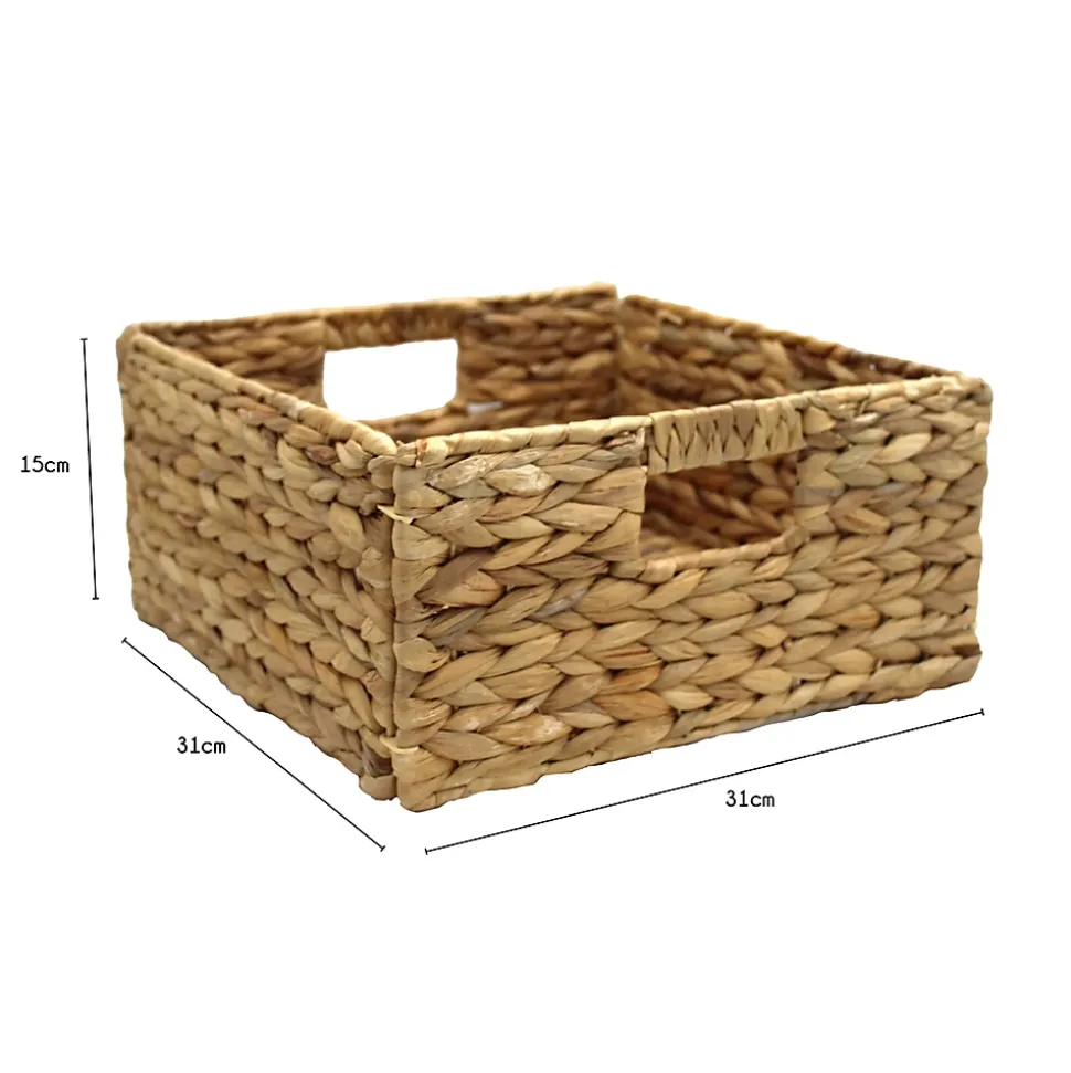 Boîte de rangement rectangulaire en jacinthe d'eau tressé Mixxit