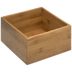 Boîte de rangement salle de bains en bambou, l.18 x H.9,5 x P.18 cm, Five Simply Smart Tidy