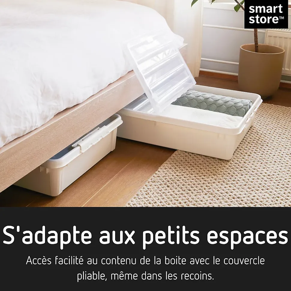Boîte de rangement sous le lit SmartStore Bedroller Orthex transparent 60L