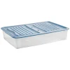 Boîte de rangement Tontarelli Underbed 56,4 l couvercle bleu vendue par 2