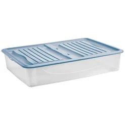 Boîte de rangement Tontarelli Underbed 56,4 l couvercle bleu vendue par 2