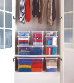 Boîte de rangement Tontarelli Combi Box 18 L couvercle bleu vendue par 3 pièces