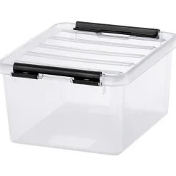 Boîte de rangement transparente avec couvercle 2 litres - Clips Blancs