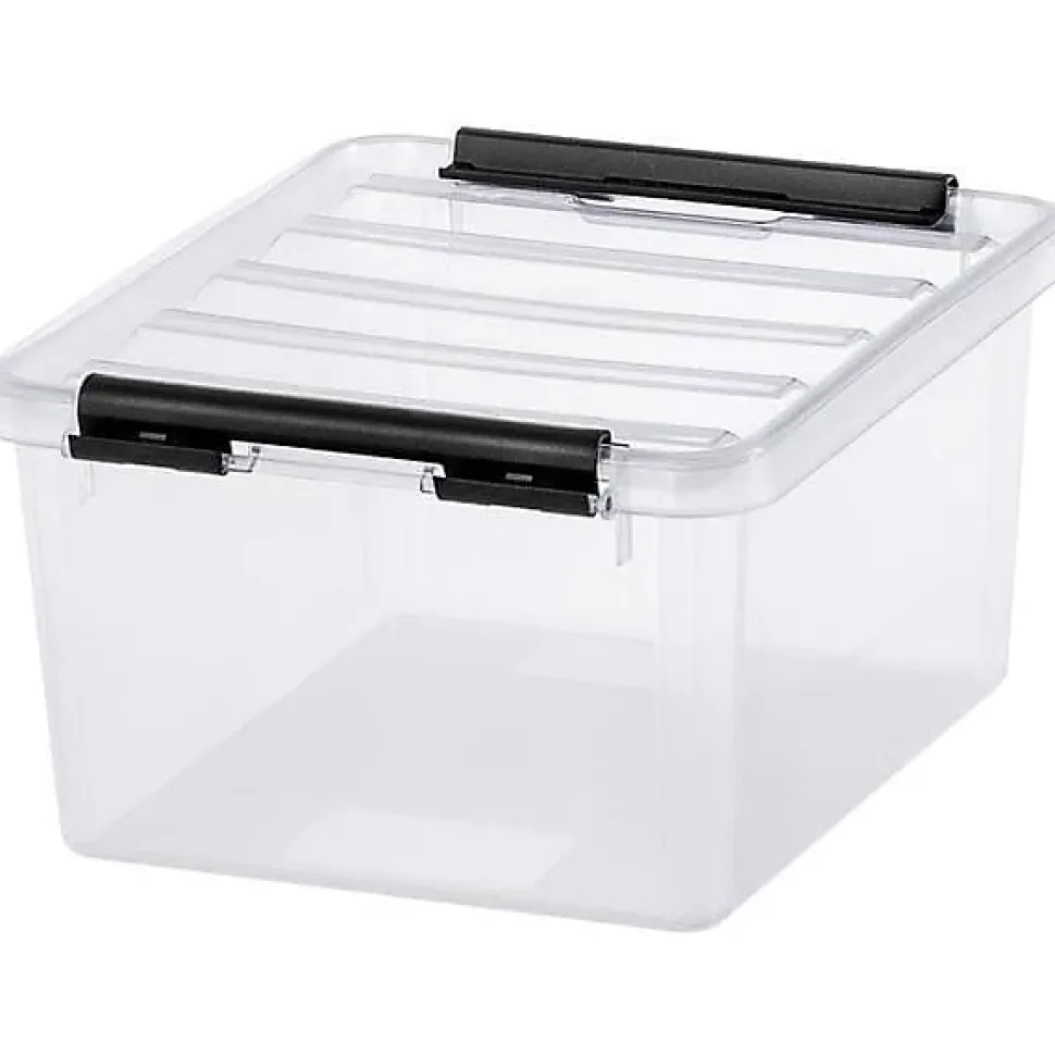 Boîte de rangement transparente avec couvercle 2 litres - Clips Blancs