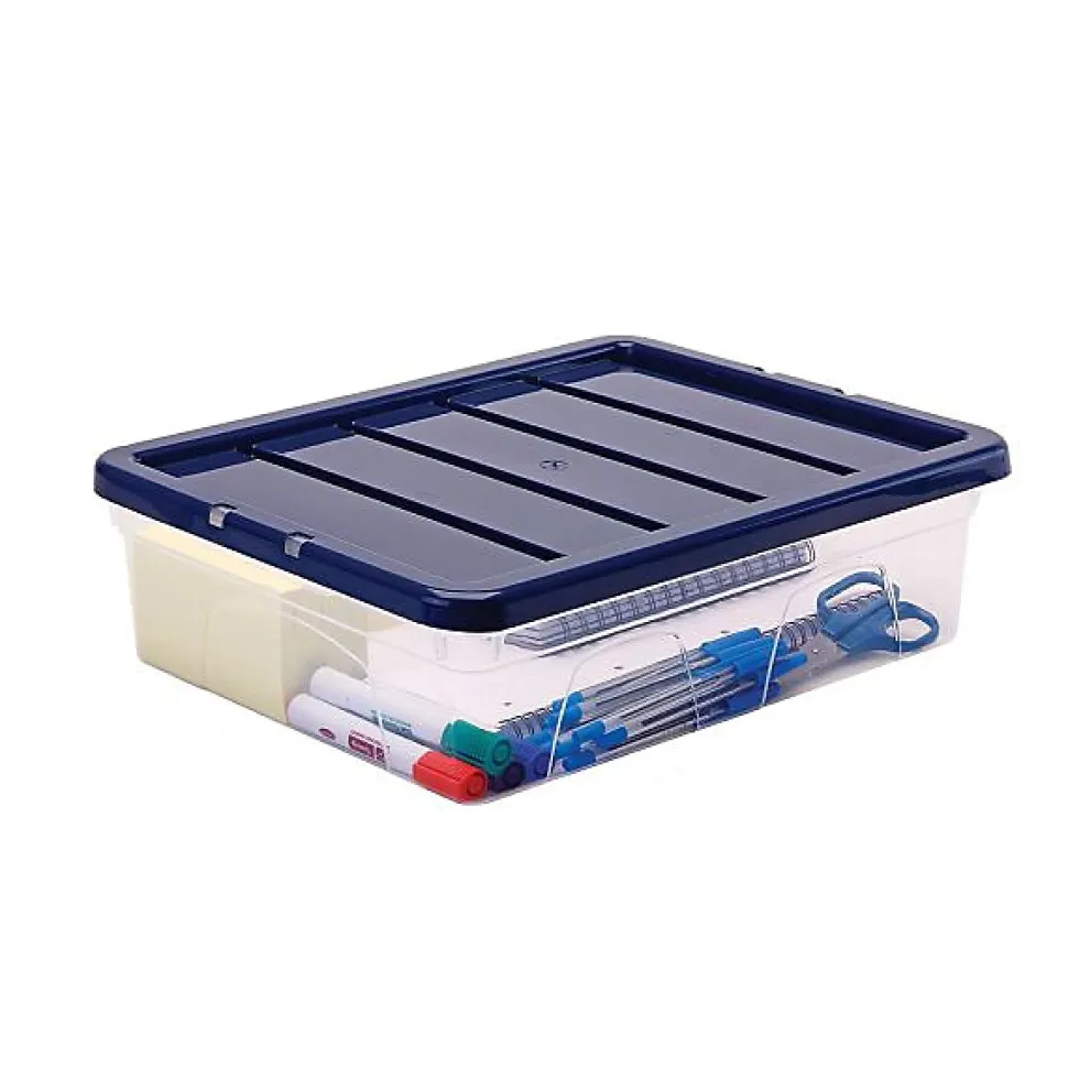 Boîte de rangement transparente empilable plate 12 litres