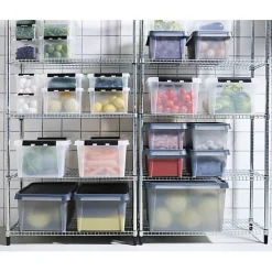 Boîte de rangement transparente 52 litres - Clips Blancs