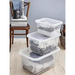Boîte de rangement transparente avec couvercle 11 litres Basic S