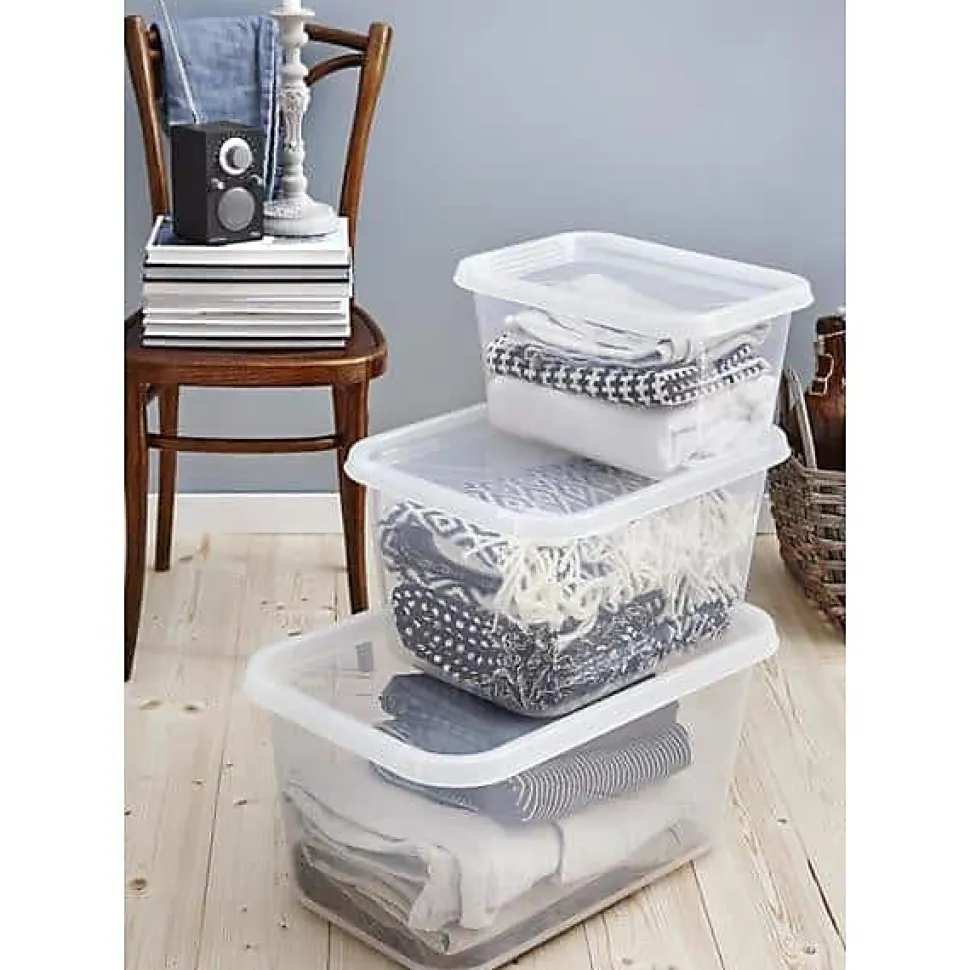 Boîte de rangement transparente avec couvercle 11 litres Basic S