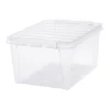 Boîte de rangement transparente avec couvercle 32 litres - Clips Blancs