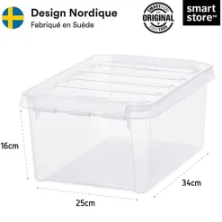 Boîte en plastique avec couvercle clipsable 8 litres - Clips Blancs