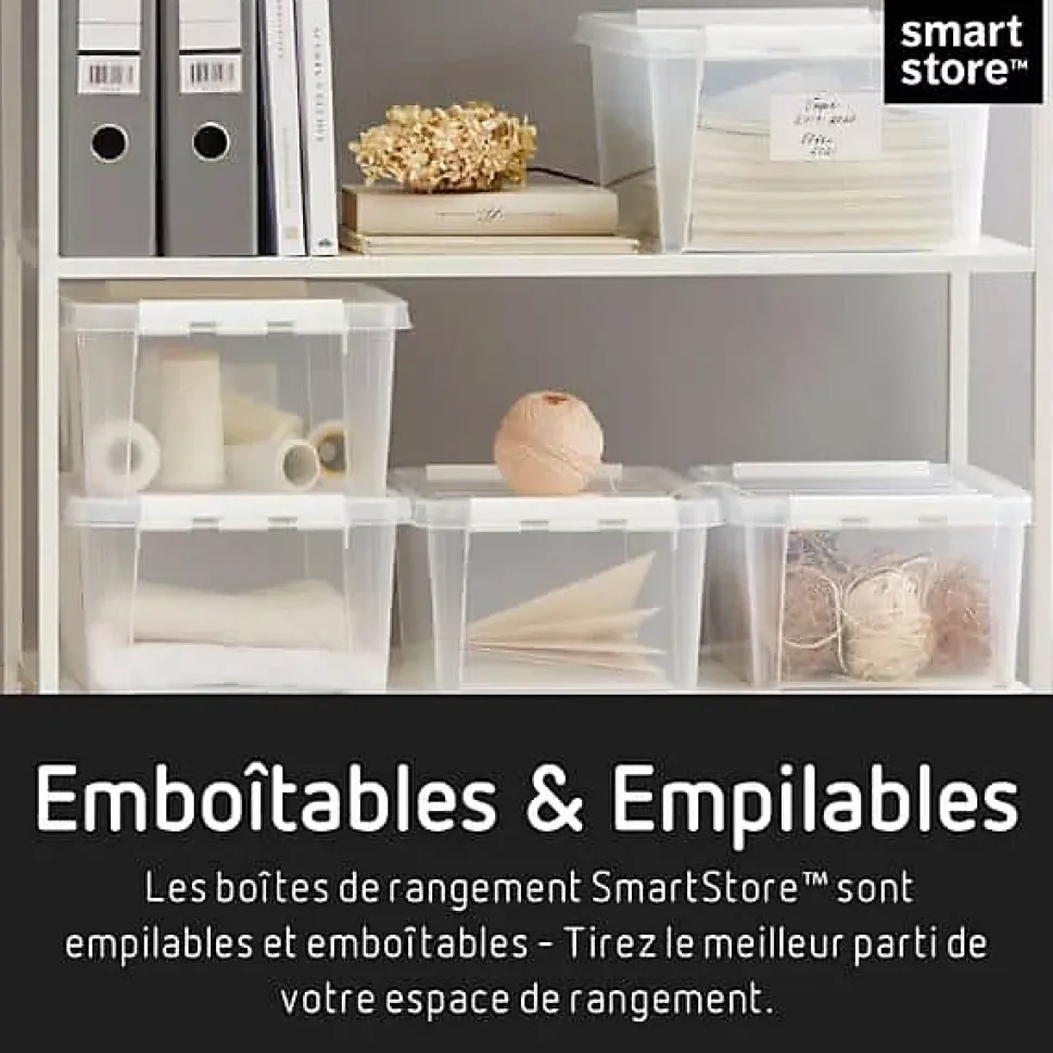 Boîte en plastique avec couvercle clipsable 8 litres - Clips Blancs