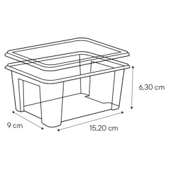 Boîte en plastique 0,5 L Kaze transparent