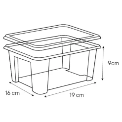 Boîte en plastique 2 L Kaze transparent