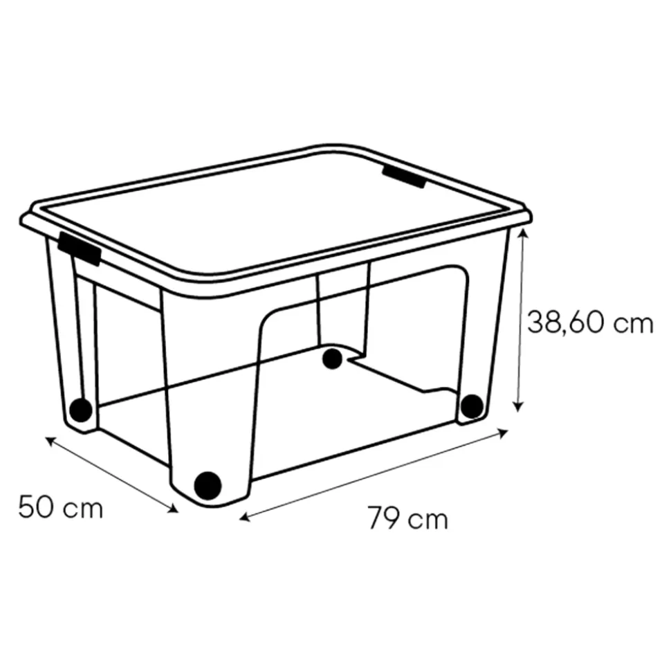 Boîte en plastique 110 L Kaze transparent