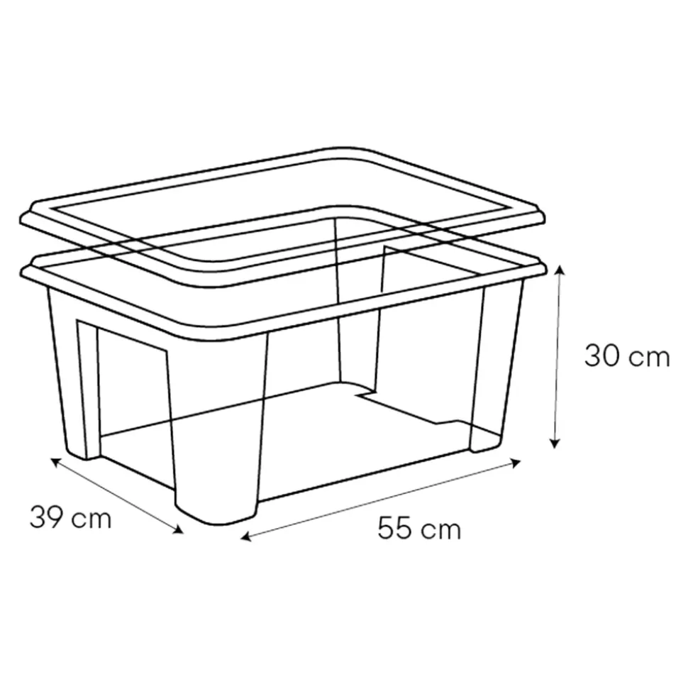 Boîte en plastique 45 L Kaze transparent