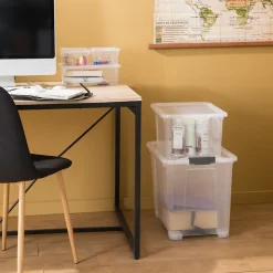 Boîte en plastique 60 L Kaze transparent