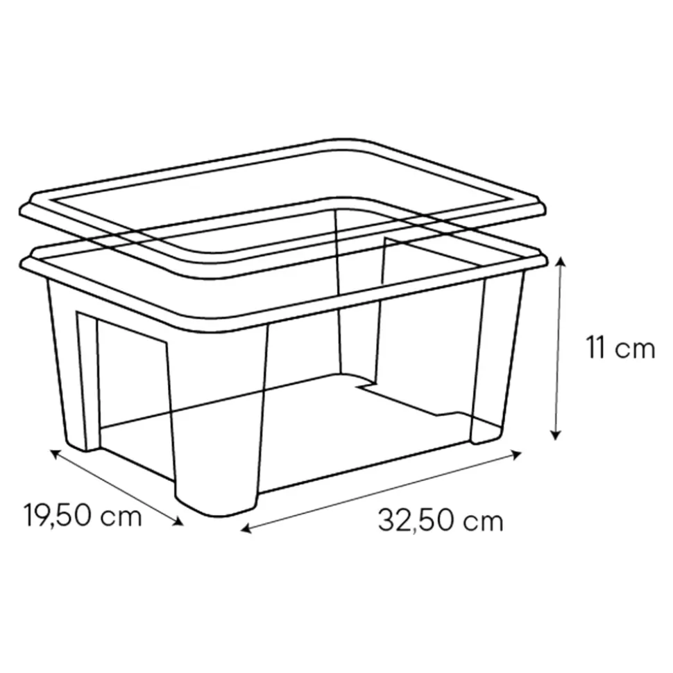 Boîte en plastique 5 L Kaze transparent
