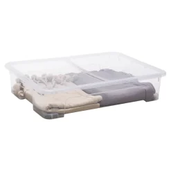 Boîte en plastique 50 L l.56 x H.17 x P.78 cm Kaze transparent