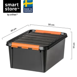 Boîte en plastique noir Smartstore Pro 15 L