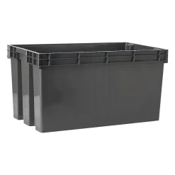 Boîte en plastique recyclé GoodHome Xago gris 51 L (L)