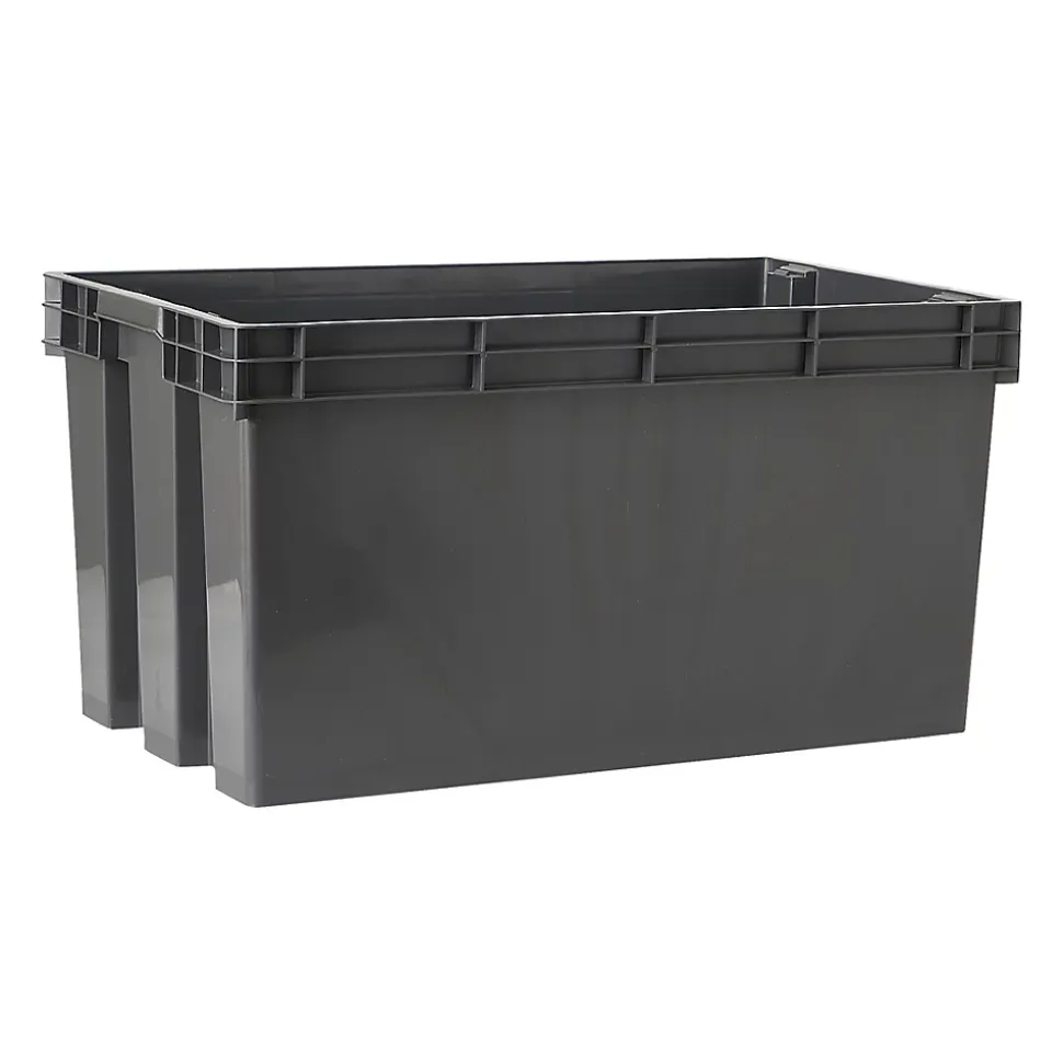 Boîte en plastique recyclé GoodHome Xago gris 51 L (L)