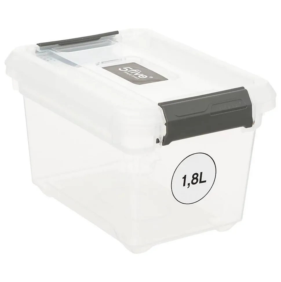 Boîte en plastique transparente 18L Solutions+ - 5Five