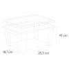 Boîte en plastique transparent 3 L, l.18,7 L.25,3 x H.9,1 cm Kaze