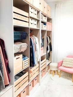 Boîte Homebox en pin massif emboîtable et empilable 25,6x38,4x28 cm