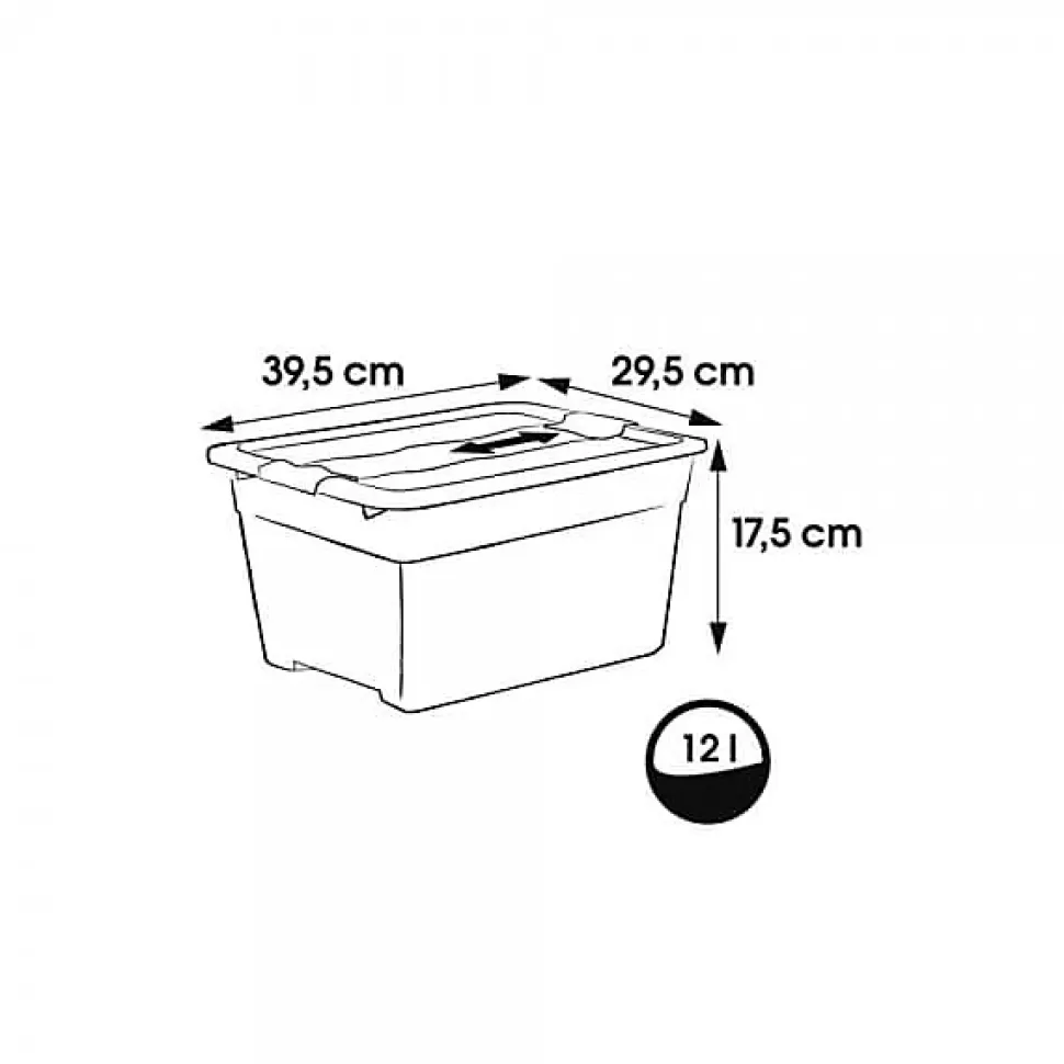 Boîte multi usages avec couvercle 12 litres - Transparent