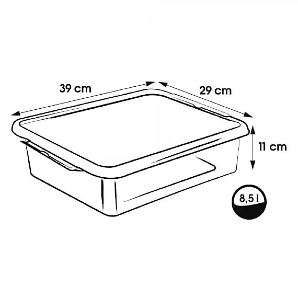 Boîte transparente plate 8,5 litres ClipBox