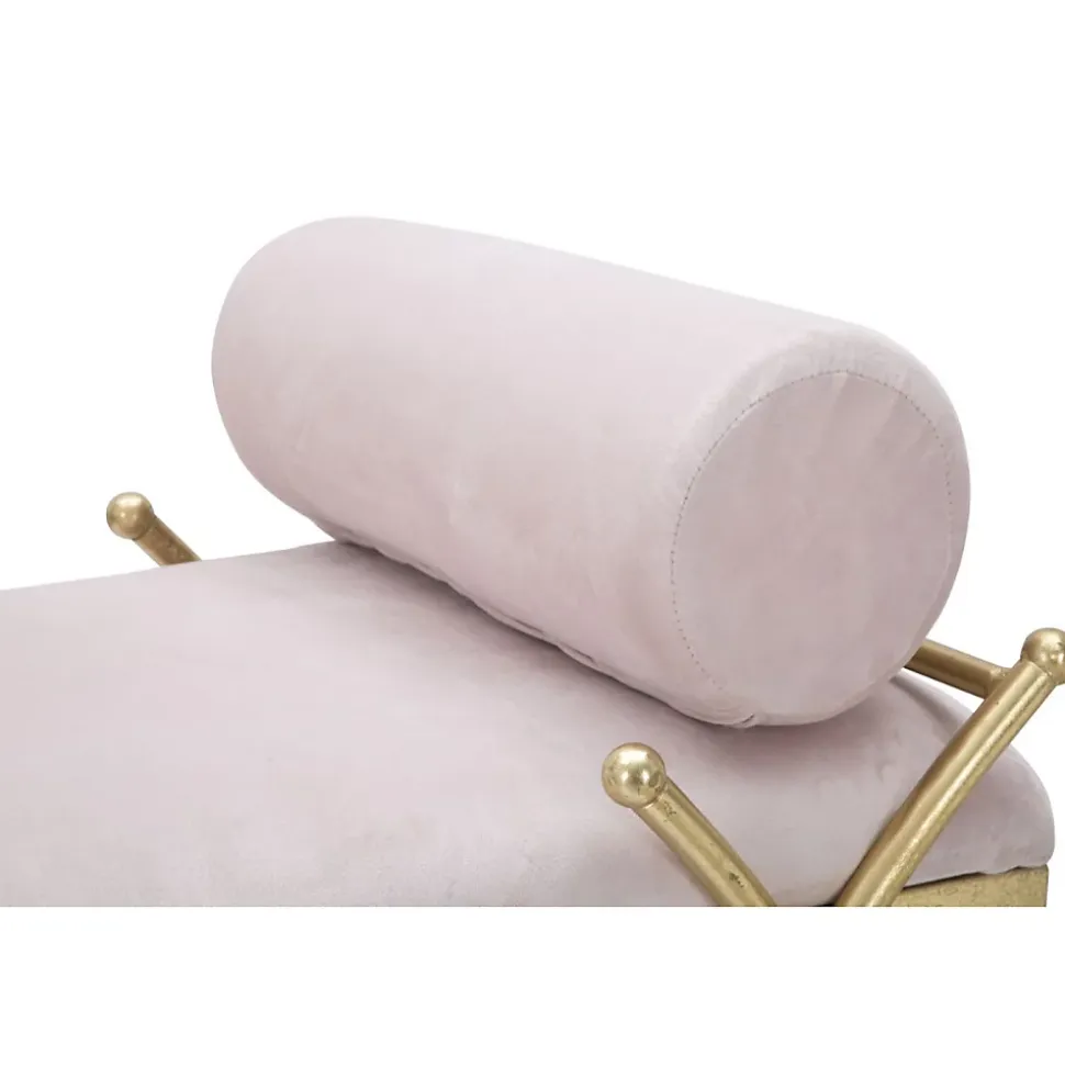 Bout de lit en métal et tissu Rosa 112.5x49x53 cm