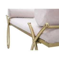 Bout de lit en métal et tissu Rosa 112.5x49x53 cm