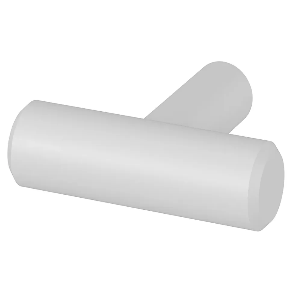 Bouton de meuble en T Dizel GoodHome mat blanc Ø4 x l.1,2 cm x h. 3.5 cm