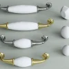 Bouton de meuble Porcelaine Vras GoodHome blanc l.4,5 cm x h. 4.5 cm