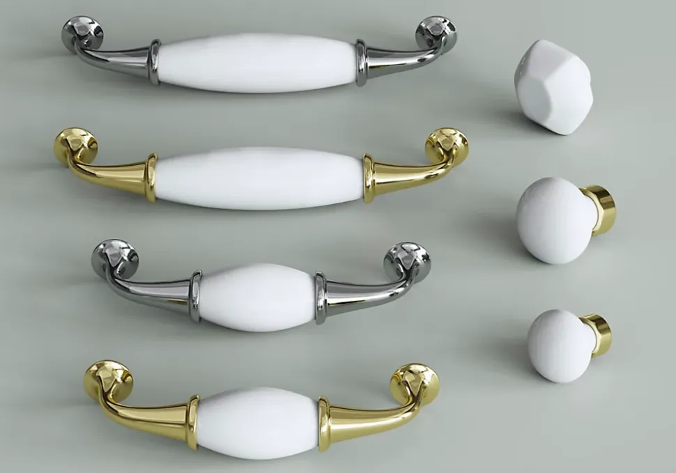 Bouton de meuble Porcelaine Vras GoodHome blanc l.4,5 cm x h. 4.5 cm