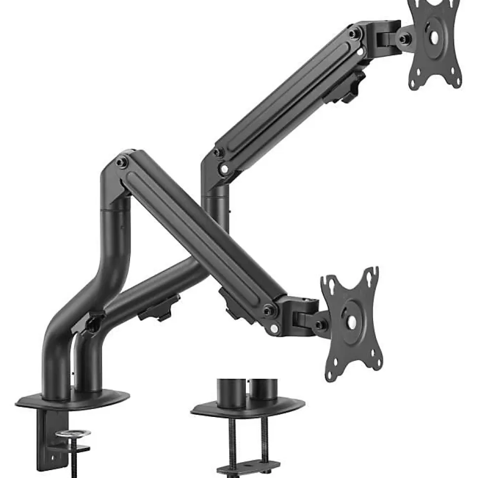 Bras articule double OPLITE MT10 pour 2 ecrans 17-32 pouces Noir mat VESA 75/100 reglable