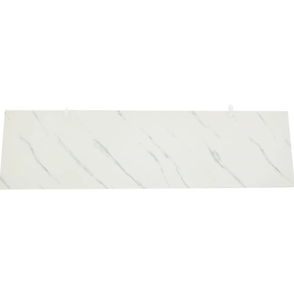 Buffet - 3 Placards et 6 Compartiments avec Séparateurs - Panneau de Particules - 140 x 38 x 70 cm - Blanc Effet Marbre Platine