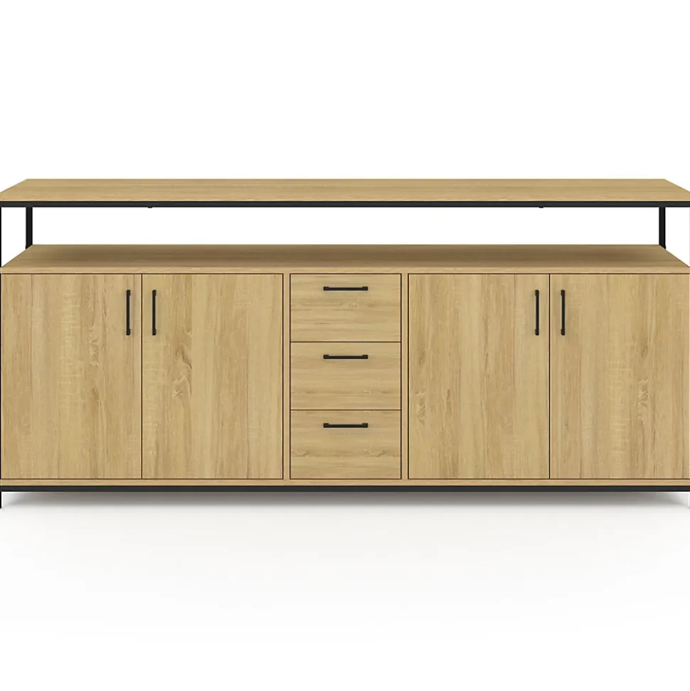 Buffet 180 cm DETROIT XXL 4 portes et tiroirs design industriel