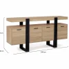 Buffet 160 cm PHOENIX XXL 4 portes bois et noir