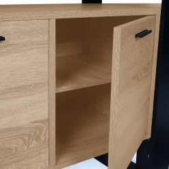 Buffet 160 cm PHOENIX XXL 4 portes bois et noir