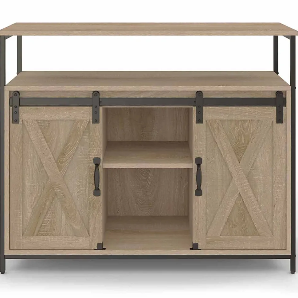 Buffet 100 cm QUEBEC 2 portes grange coulissantes design industriel