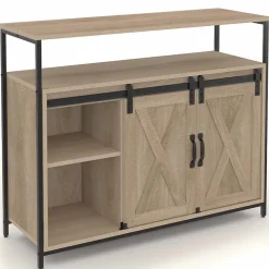 Buffet 100 cm QUEBEC 2 portes grange coulissantes design industriel