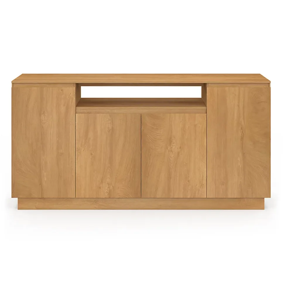 Buffet 160 cm SERENA 4 portes avec niche centrale effet bois