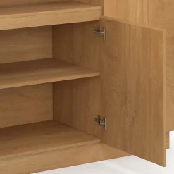 Buffet 160 cm SERENA 4 portes avec niche centrale effet bois