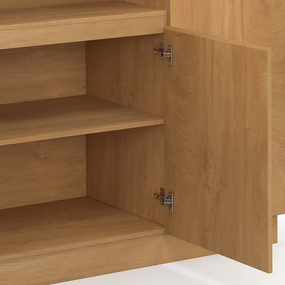 Buffet 160 cm SERENA 4 portes avec niche centrale effet bois