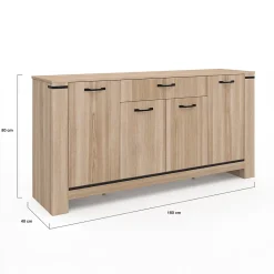 Buffet 160 m IDAHO 4 portes avec tiroir design contemporain