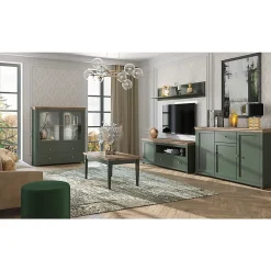 Buffet 3 portes 1 tiroir Martin Vert et Bois