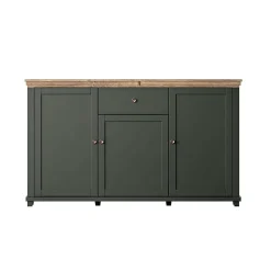 Buffet 3 portes 1 tiroir Martin Vert et Bois