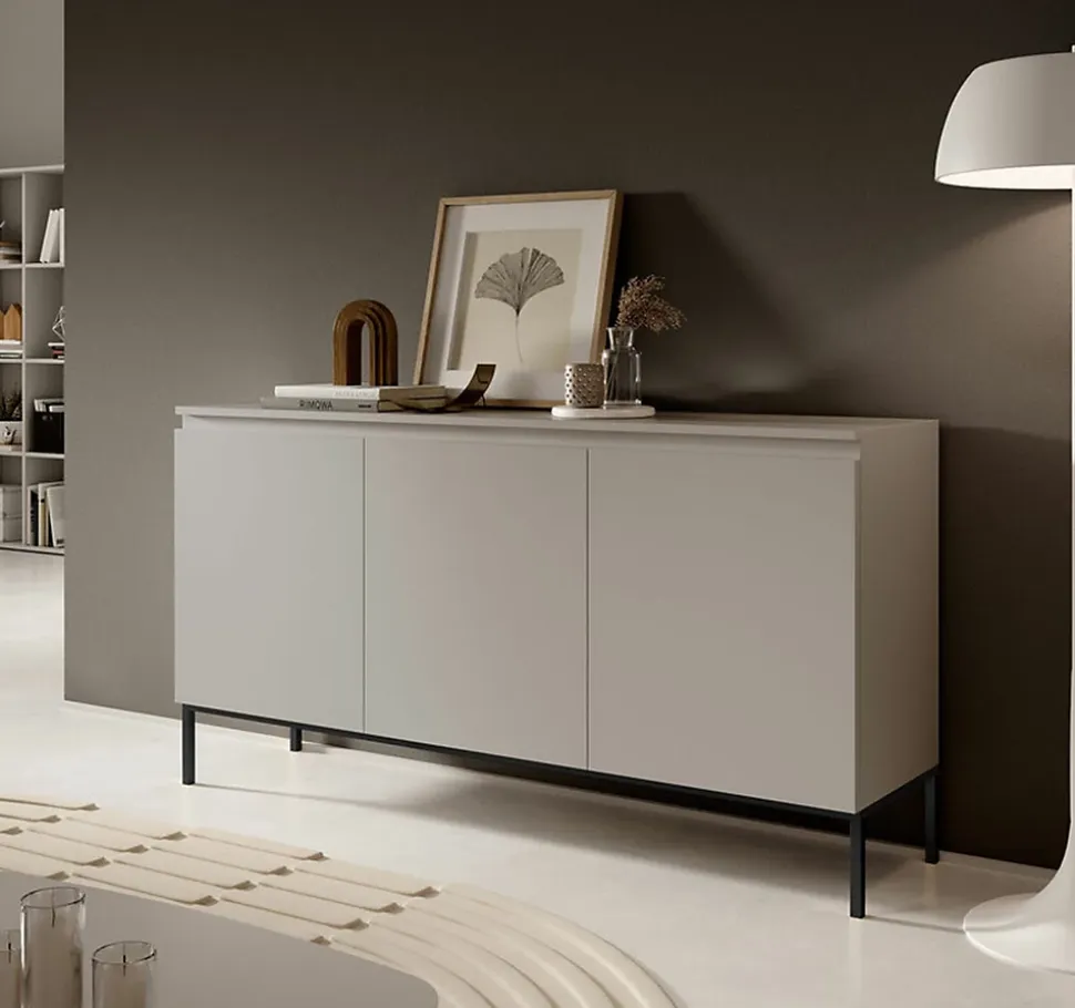 Buffet 3 portes beige 150 cm BEMMI